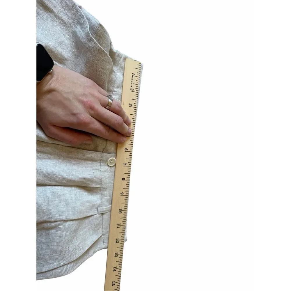 NEW Reformation Vesta Pants Oatmeal Cream Linen 2 Petite 29”